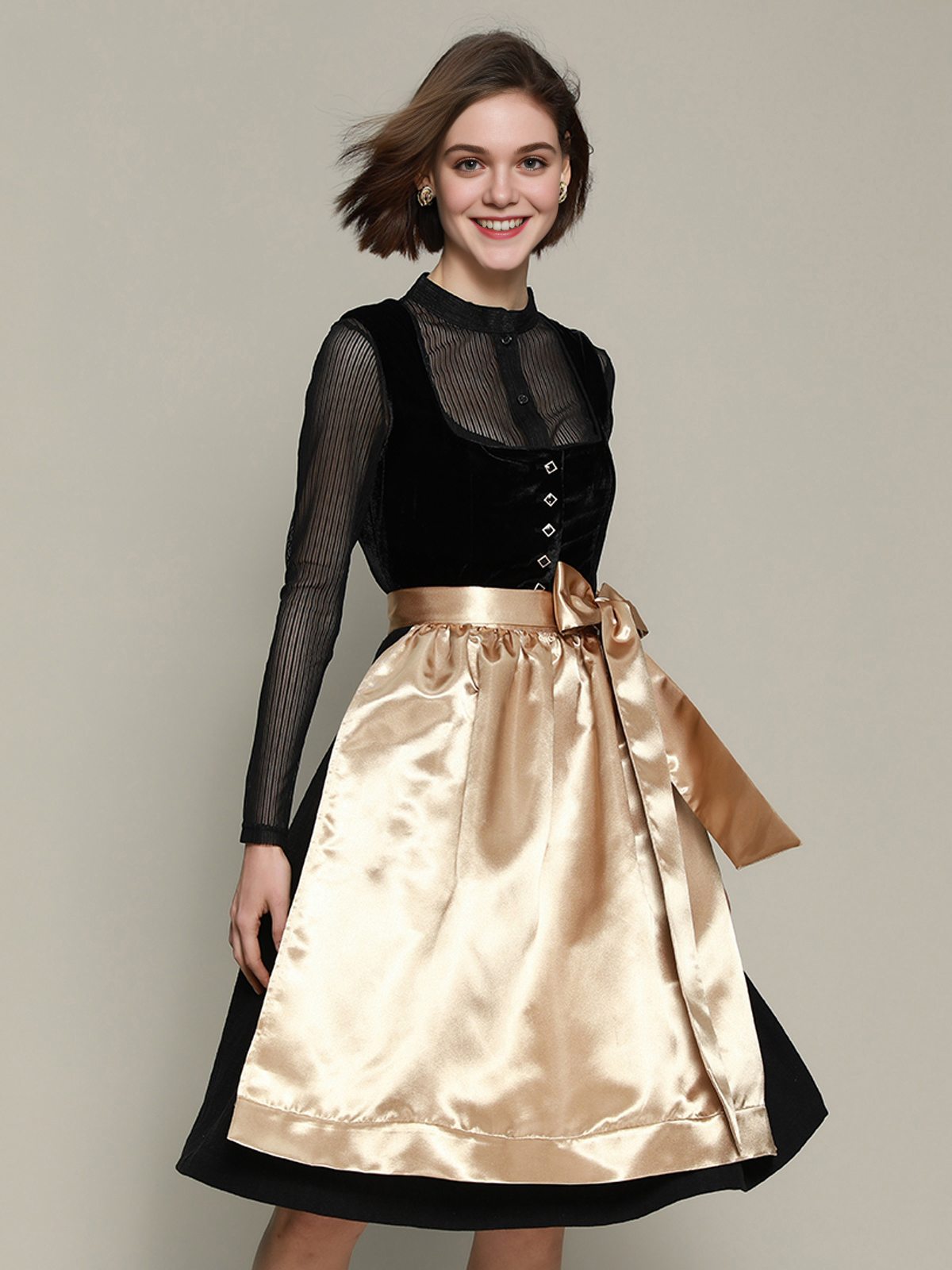 Langes schwarzes Dirndl – stilvoll und zeitlos
