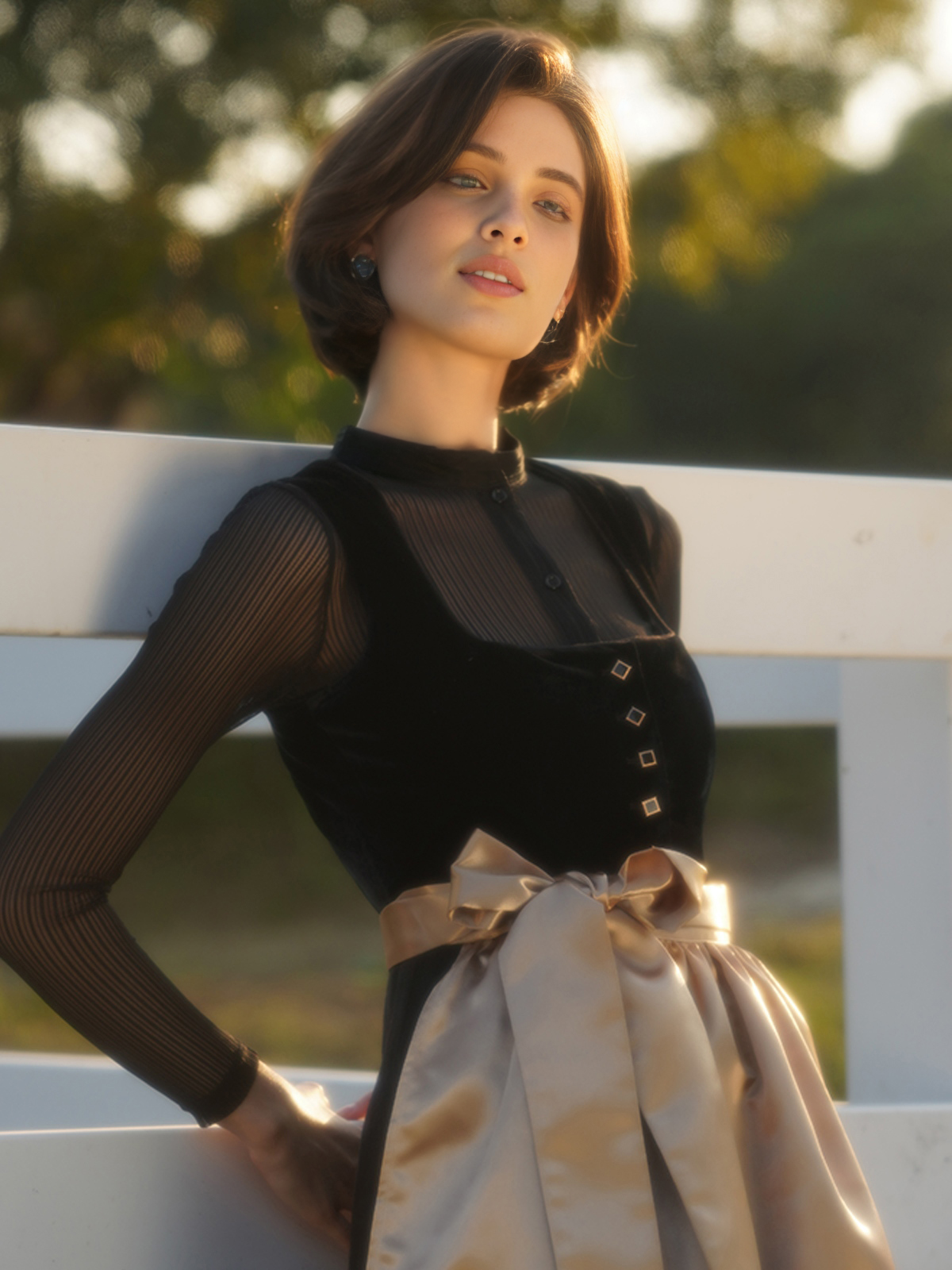 Dirndlbluse mit Herzausschnitt in Schwarz – zeitlos elegant
