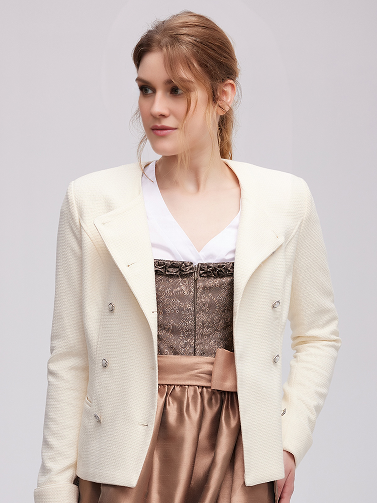 Dirndl Waldgrün mit weißer Jacke