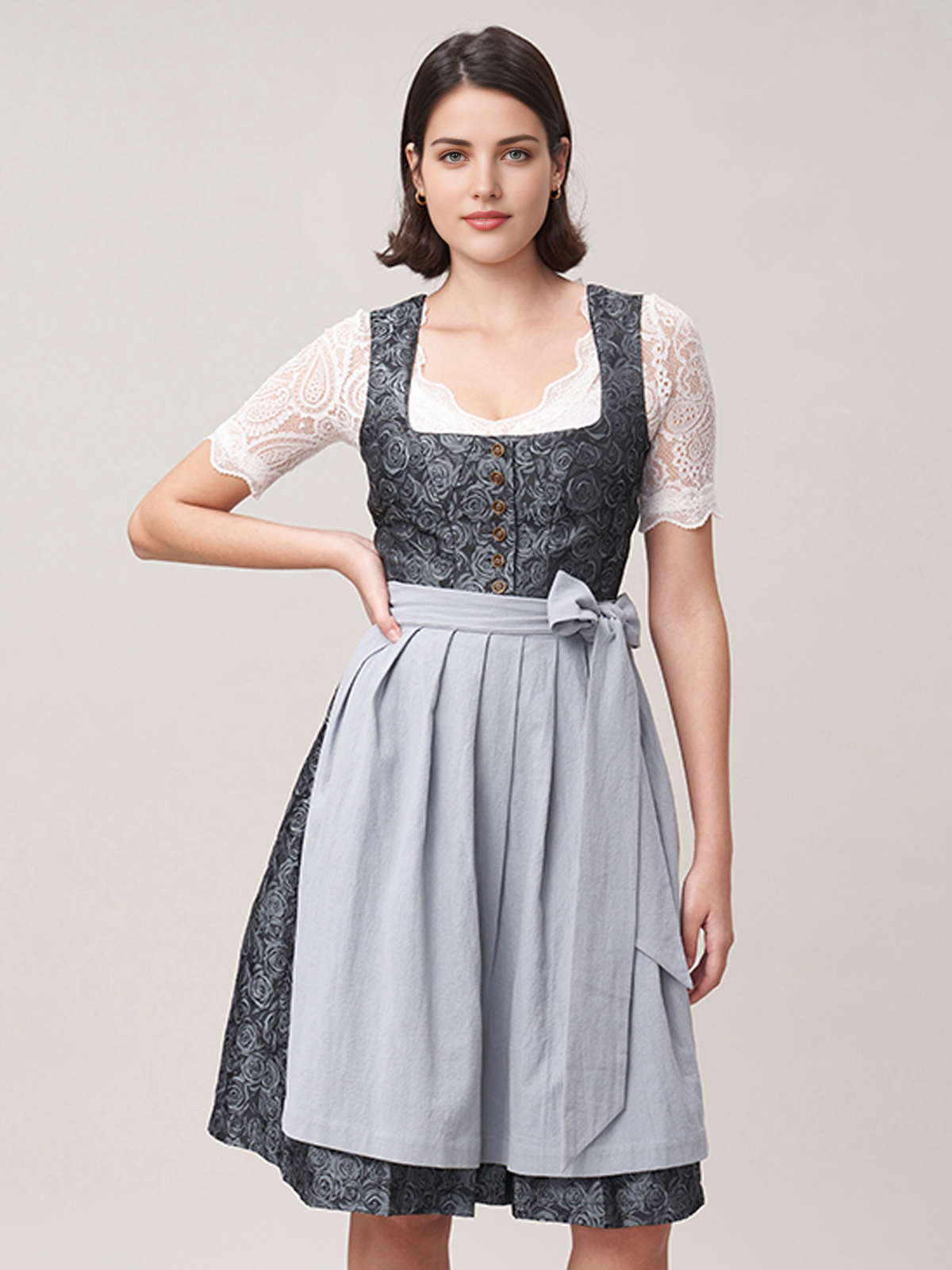 Grünes Samt Dirndl in eleganter Ausführung