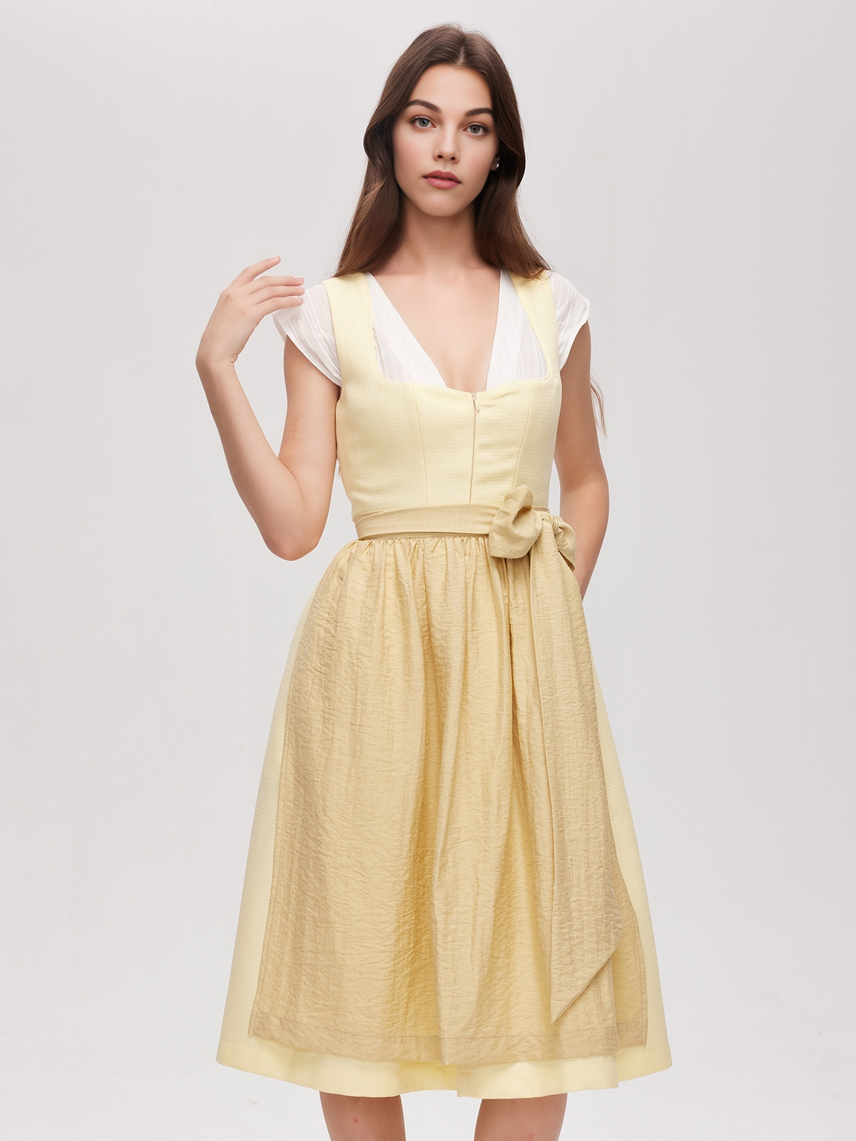 70 cm Dirndl in Gelb