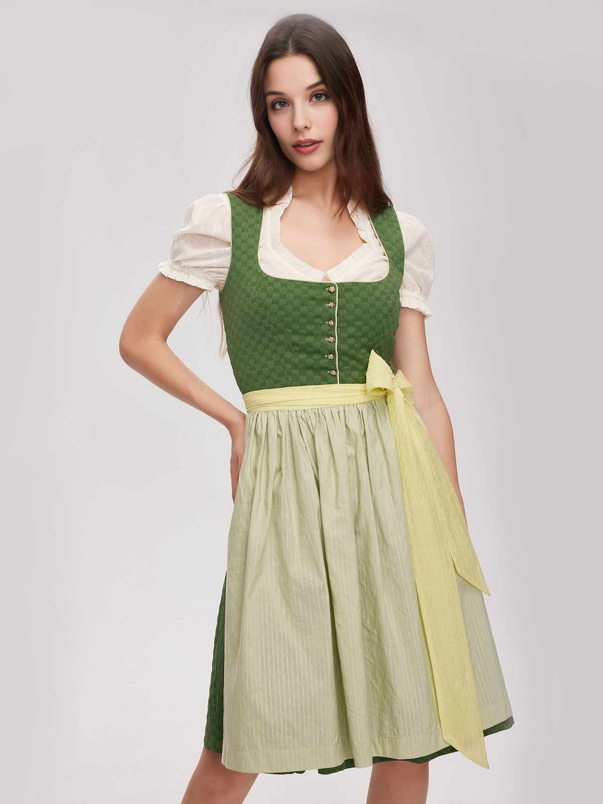 Dirndl Grün Hochgeschlossen