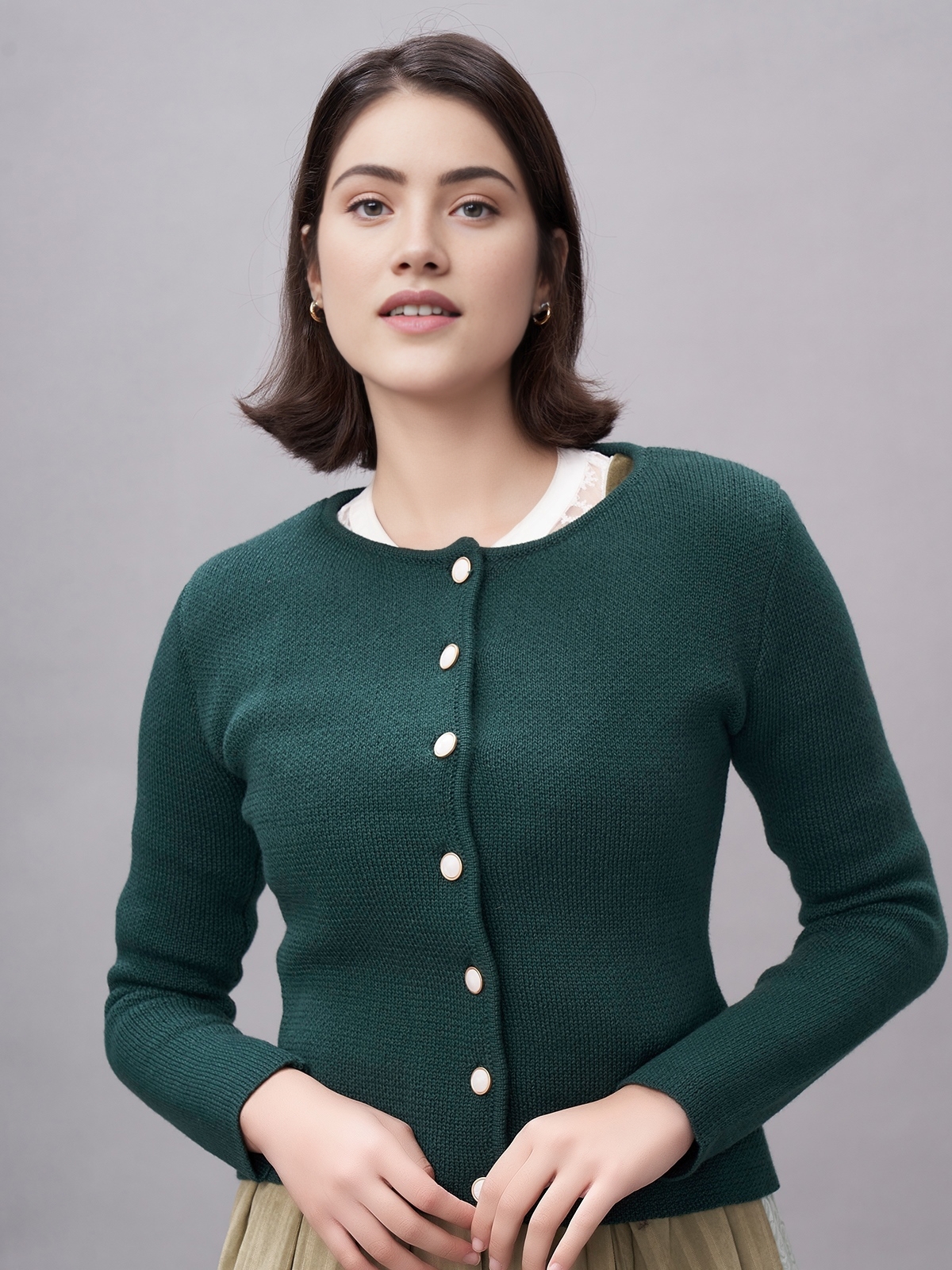 Dirndl in lila Samt-Optik