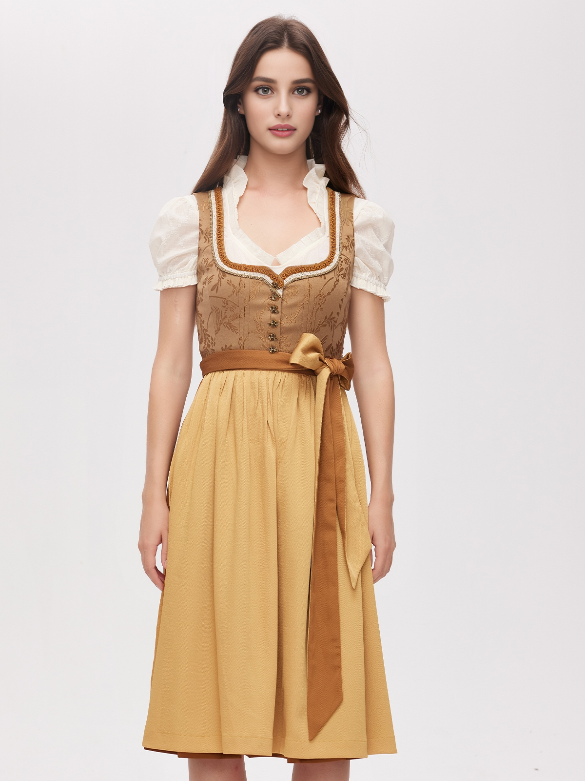 Elegantes Ja Mei Dirndl in Gelb