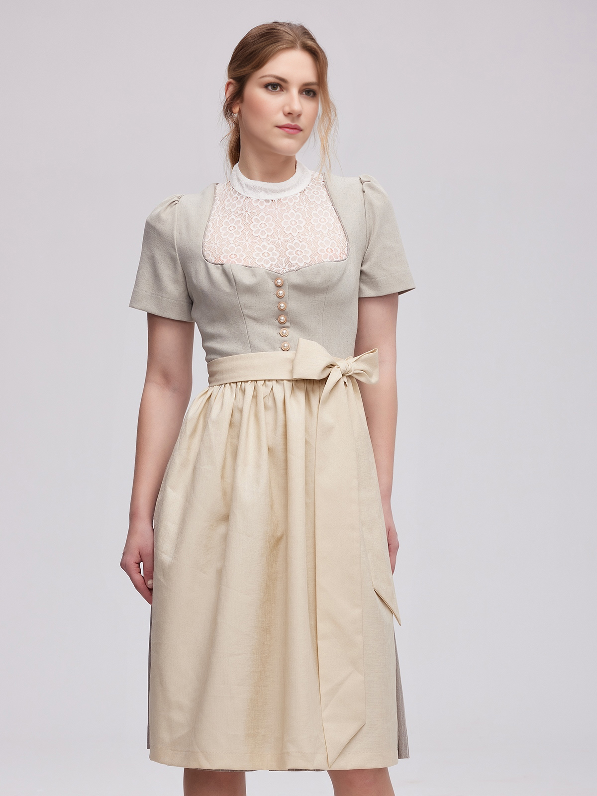 Dirndl Babyblau in Grau