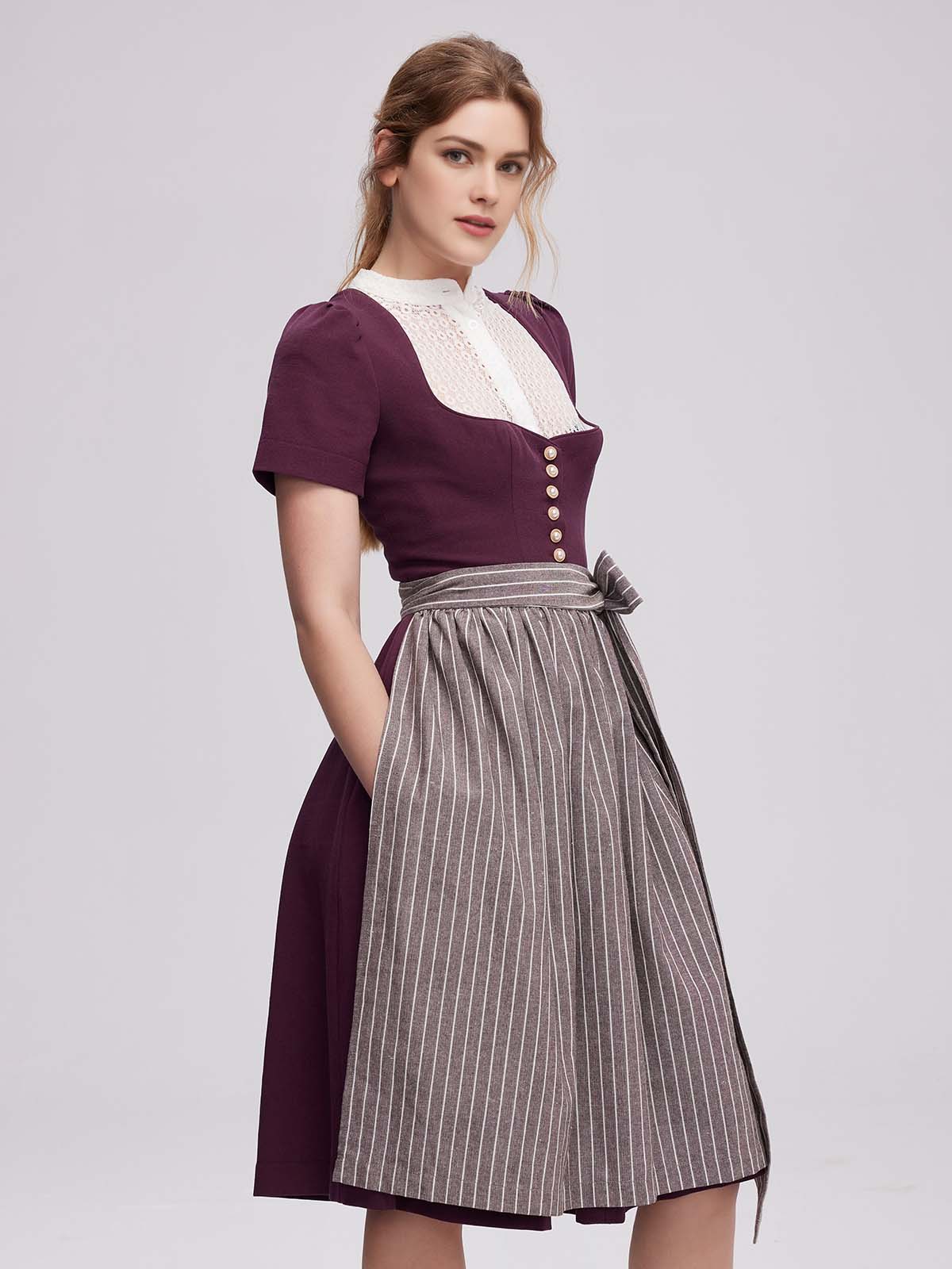 Modernes lila Dirndl mit raffinierten Details