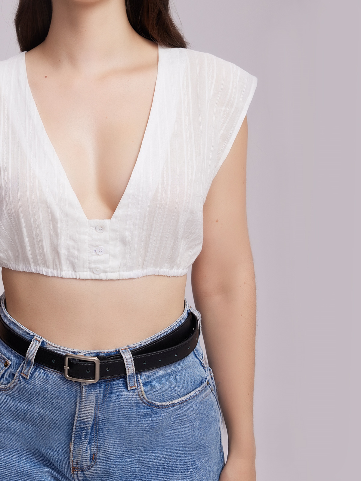 Dirndlbluse Langarm in Weiß